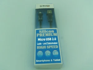 CABLE USB to MICRO USB , 2.0 1 METRE , SILICONE , HIGH SPEED , CHARGE SMARTPHONE - Photo 1 sur 3