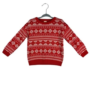 Tucker + Tate Holiday Sweater Fair Isle Snowflake Knit Red White 18M Baby - Picture 1 of 7