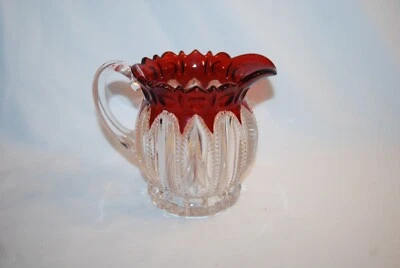 GREAT VICTORIAN NATIONAL THE PRIZE RUBY STAINED EAPG CREAMER 1901 - Image 1 of 4