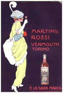 PUBBLICITA' 1915 MARTINI E ROSSI VINO VERMOUTH TORINO LIBERTY DRINK ARTE STYLE - Picture 1 of 1