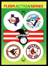 1990 Fleer Action Series Baseball Quiz Rangers/Blue Jays/ Orioles/ Red Sox