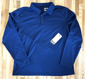 NWT Michael Strahan MSX Polo Shirt Extra Large Navy Blue Performance Wool Knit - Picture 1 of 6