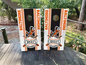 WATERPROOF & NON-FADING Baltimore Orioles Cornhole Board Wraps Design 11 - Picture 1 of 2