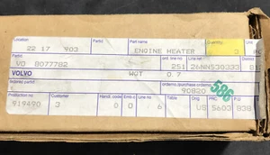 VOLVO ORIGINAL ENGINE HEATER OEM REPLACEMENT 2000W 120V 8687692 INSTALL READY. - Picture 1 of 12