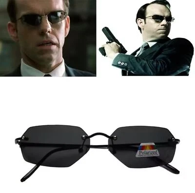 Fashion Cool The Matrix Agent Smith Neo Style Polarized Sunglasses Rimless — 第 1/4 张图片