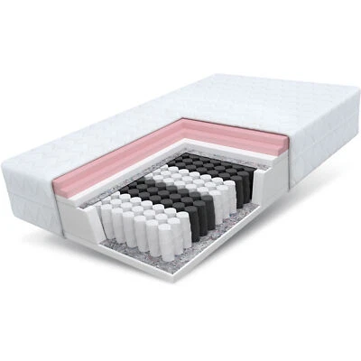 Matratze 140x200 Taschenfederkern 7 Zonen Visco MEMORY DUO 27 cm Komfort H2 H3 - Bild 1 von 4