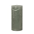 Olive Green Coloured Pillar Candle Church Rustic Chunky Candle 7x15cm 60hrs