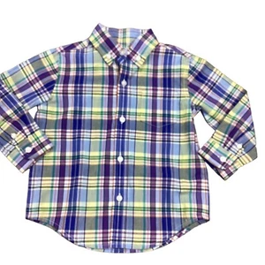 Janie and Jack Purple Plaid Shirt NWT Boys size 18-24 Months - Imagen 1 de 6
