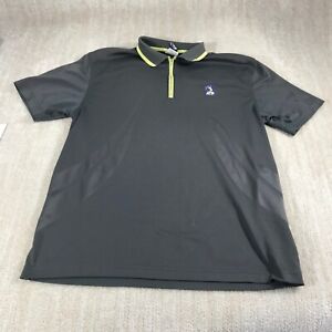 Vintage ATP Polo Shirt Mens Large Quarter Zip Tennis Pocket Gray Green Golfing