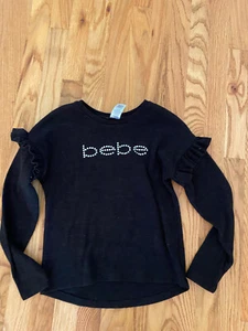 BEBE girls Large (14) Black Bling Sequins Sweater Sweater - Picture 1 of 3