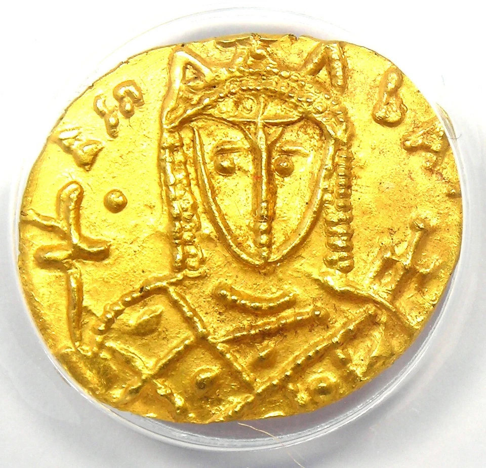 Irene Gold AV Solidus Syracuse Coin 797-802 AD - ANACS MS62 (Choice MS UNC) - Image 1 of 4