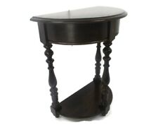 Carved Wooden Wall Hallway Console Side table Half Moon Vintage
