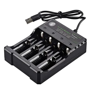 4 Slots USB Battery Charger Fits For Rechargeable Lithium Li-ion Batteries 3.7V - Picture 1 of 6