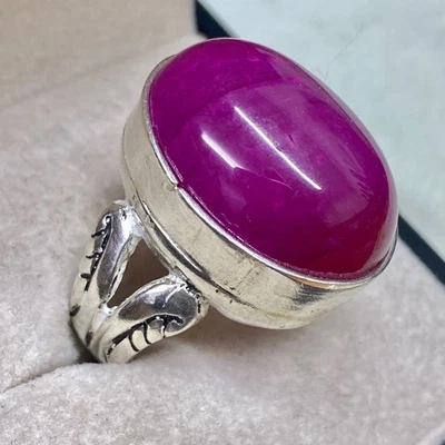 Anillo de plata de ley 925 para hombre yemení rosa aqeeq ágata natural anillos de plata para hombre Foto 1 de 4