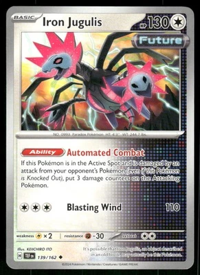 Iron Jugulis 139/162 Uncommon Normal NM Pokemon SV05: Temporal Forces - Image 1 of 2
