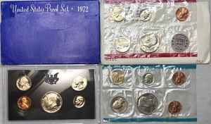 1972 Proof & Uncirculated Annual US Mint Coin Sets PDS 16 Coins - Picture 1 of 5