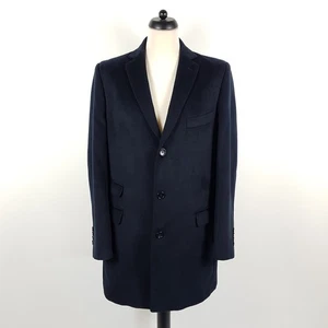 Alessandro Reale 100% Kaschmir Mantel Herren Gr. 54 Blau Business Wintermantel - Picture 1 of 10