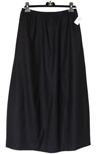 Eskandar NWT Wool & Cashmere LAGENLOOK LONG SKIRT w Pockets BLACK Size (2) - Picture 1 of 5