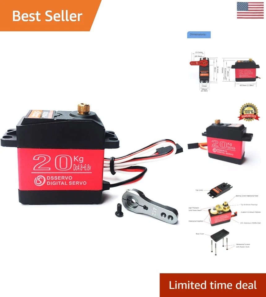 20kg Digital Servo High Torque Full Metal Gear Waterproof for RC Model DIY Ds32