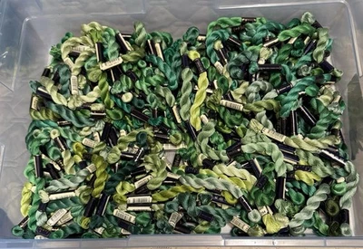 Anchor #5 Perle Pearl Cotton Floss Green Colors Full Skeins Lot Of 331 - Image 1 of 4