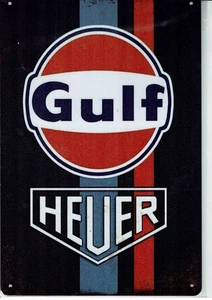 Gulf Tag Heuer Racing  Deko Garage Blechschild Werkstatt Retro 02 - Picture 1 of 1