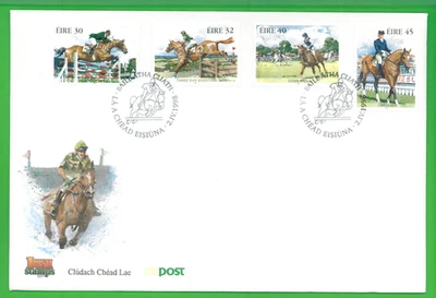 Ireland SC#1116-1119 Irish Equestrian Sports FDC 1998 - Image 1 of 3