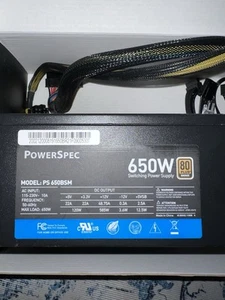 PowerSpec 650W Semi-Modular Switching Power Supply 80 Plus Bronze RGB (Open Box) - Photo 1/3