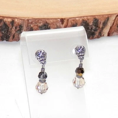 Pendientes colgantes Brighton Cannes estilo poste de bronce enchapados en plata bola de desplazamiento  Foto 1 de 4