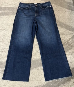 Pantalones de mezclilla para mujer con montura Le Slim Palazzo tiro alto pierna ancha dobladillo crudo talla 34 - Imagen 1 de 10