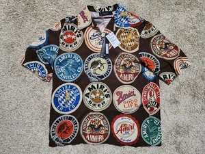 Amiri Beer Coaster Bowling Camp Shirt Made In Italy Men's Medium NWT $890 - Picture 1 of 8