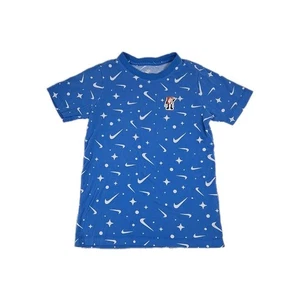 The Nike Tee - Light Blue All Over Print Swoosh T Shirt - Youth Medium - Picture 1 of 7