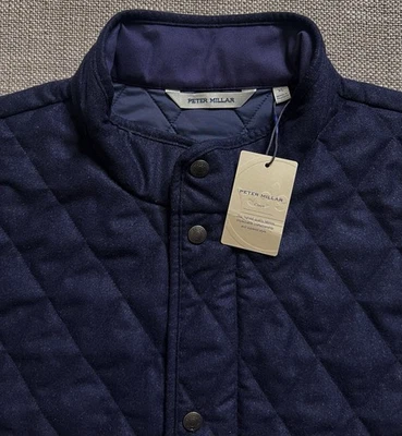 PETER MILLAR CROWN MENS SUFFOLK WOOL COAT JACKET NAVY BLUE SIZE XL $375 - Image 1 of 4