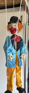 Fairyland International Wooden Creepy Clown Puppet Marionettes Vintage Rare - Picture 1 of 7