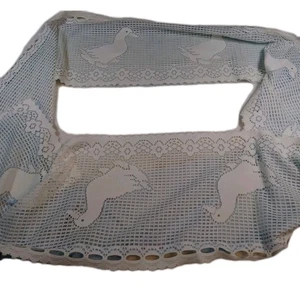 Vintage Lace Mallard Duck Table Runner French Country Cottagecore 130 In. - Picture 1 of 7