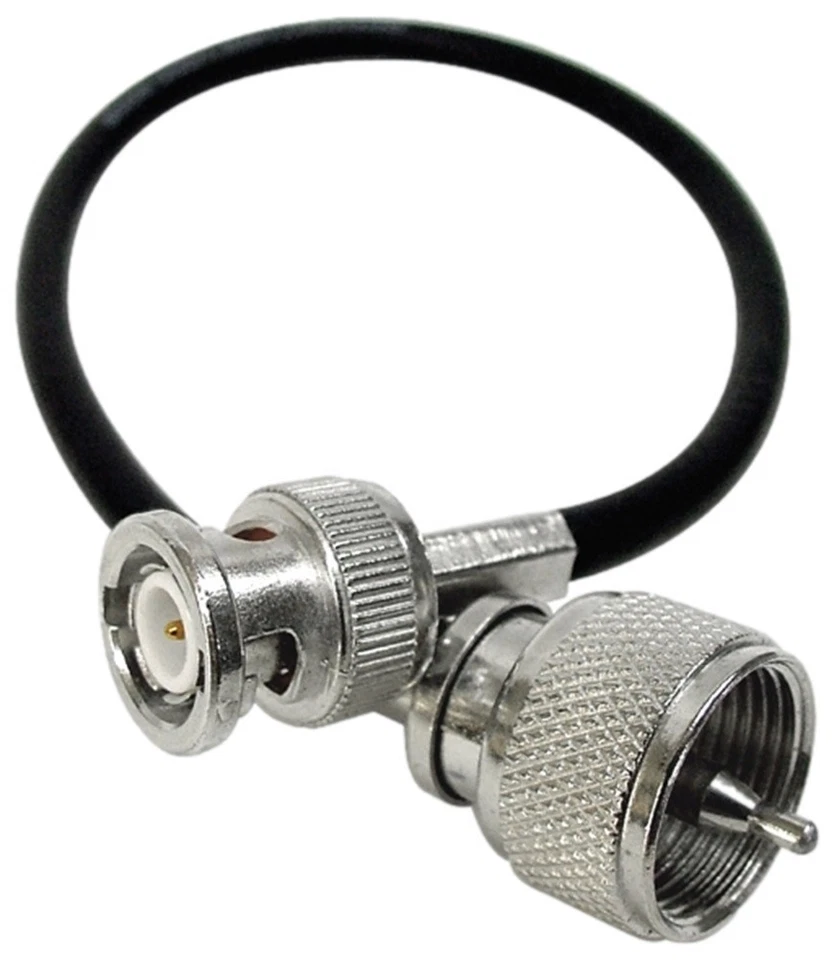 Procomm 1SHBN 1ft RG58 Radio Antenna Patch Cable Adapter BNC-Male to Male PL259 - Image 1 of 1