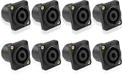 8 SPEAKON 4 Pole Conductor Female Panel Mount Chassis Jack Audio Connector 4pin - Photo 1/4