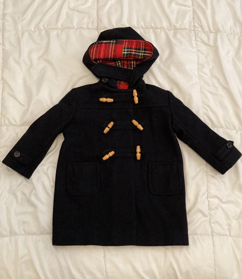 Super Rare Find!! Harrods vintage duffle coat kids age 3/4 Navy (free shipping)! - Изображение 1 из 4