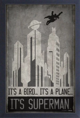 СУПЕРМЕН ЭТО ПТИЦА ЭТО САМОЛЕТ 13 x 19 в рамке гелькоут DC комиксы Кларк Кент подарок - Изображение 1 из 2