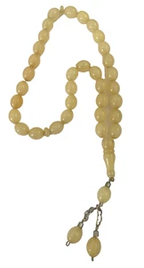 Islamic Plastic Yellow Prayer Beads 33 Rosary Tasbih Muslin Worry Beads - Picture 1 of 7