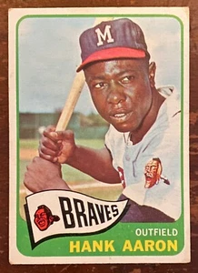 HANK AARON 🙂 1965 Topps #170 🙂 Authentische Vintage Karte 🙂 Sehr guter Zustand bis EX 🙂 keine Falten - Bild 1 von 5