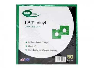 NEO MEDIA Pack of 50 x Green 7 inch LP Record Album Card Sleeves/Covers High Quality