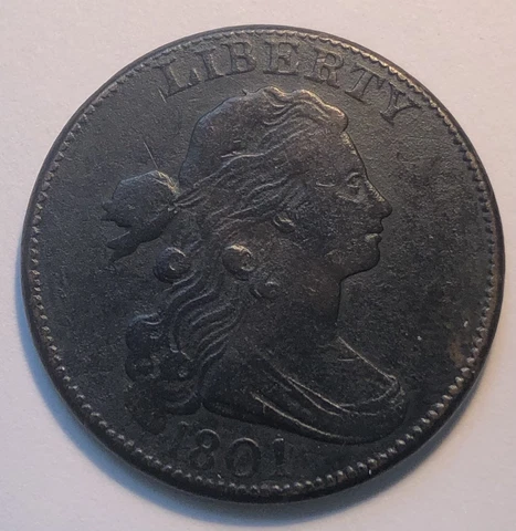 1801 Draped Bust Large Cent, VF+ Details, Full Edge Detail, Max Eye Appeal! Cover