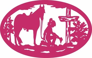 Christian Cowgirl Horse Cross Car Truck Window Laptop Vinyl Decal Sticker - Picture 1 of 2