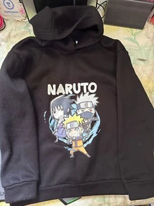 Naruto Kid's Black Hoodie Sweater Size 150 11-12 Y - Picture 1 of 2