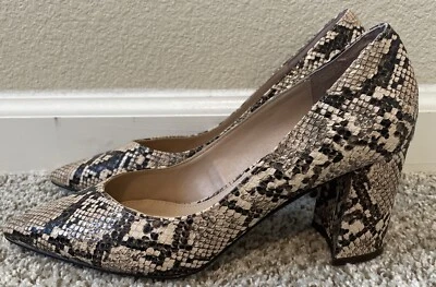 Steve Madden Women’s “Savy” Snake Print Pointed Toe Block Heels  ~ Size 8.5 - Image 1 of 4