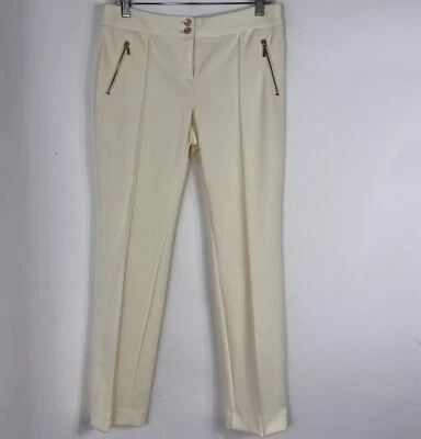 Charter Club Pant Shop Pants Women's Petite 4P Slim Straight Pleated Front Ivory - Image 1 of 4