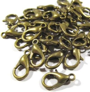 50 KARABINERVERSCHLÜSSE 16 MM ANTIK BRONZE SCHMUCKHERSTELLUNG FUNDSTÜCKE AG4 - Bild 1 von 2