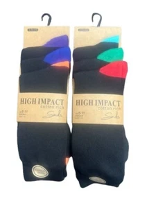 HERRENSOCKEN SCHWARZ MIT FARBE ABSATZ UND ZEHE GRÖSSE 6-11 BAUMWOLLREICH - Bild 1 von 6