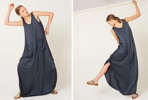 Raquel Allegra $498 Grosgrain Maxi Dress in Slate; 1 Small - Picture 1 of 8