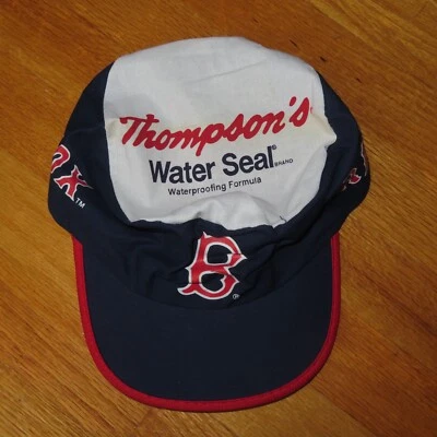 Vintage Thompson Water Seal Waterproofing BOSTON RED SOX Painters Cap WADE BOGGS - Image 1 of 4